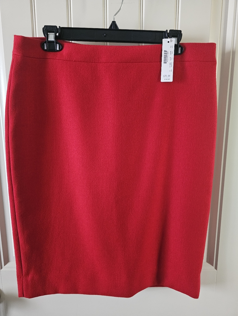 NWT Cherry Red J. Crew No. 2 Pencil Skirt Wool 12